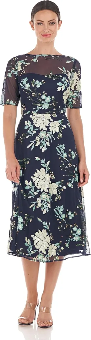 JS Collections Women's Josephine A-line Midi Dress
