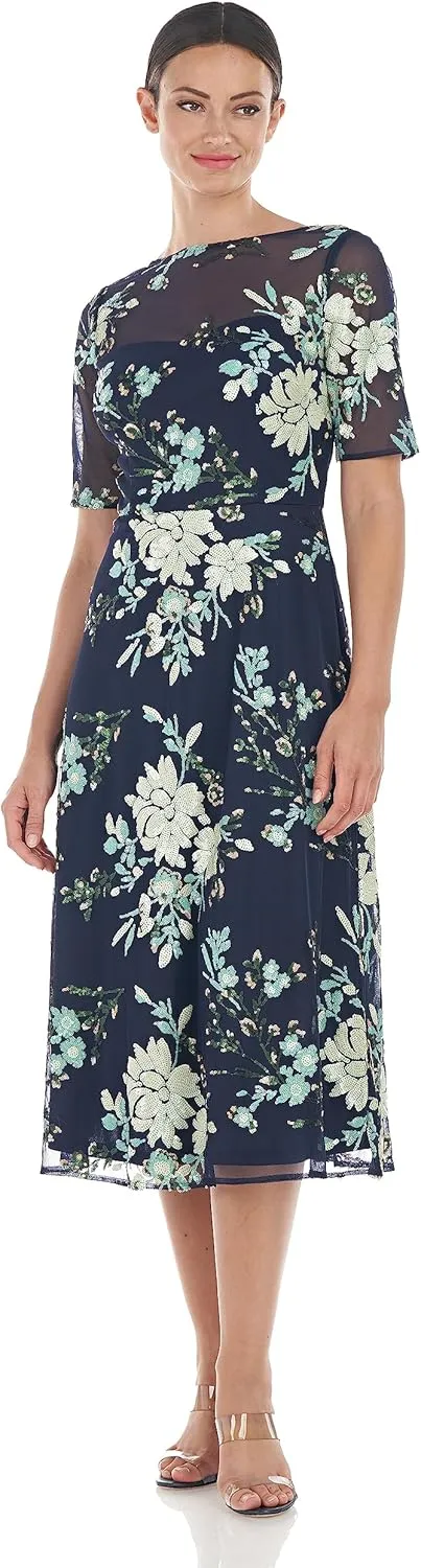 JS Collections Women's Josephine A-line Midi Dress