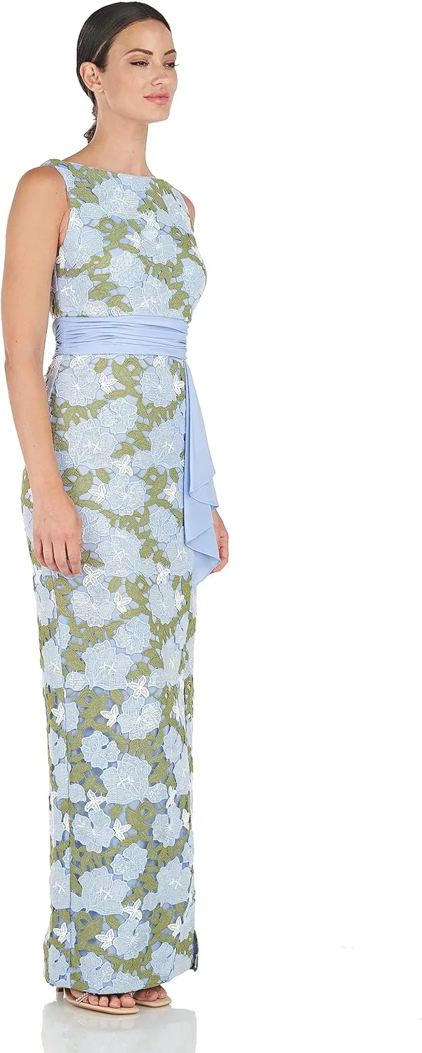 JS Collections Women's Lillian Ruffle Column Gown