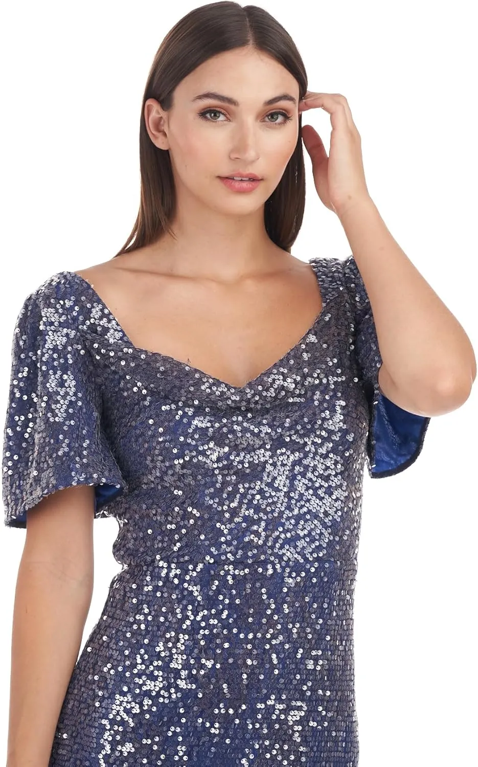 JS Collections Women's Stephanie Cowl Column Gown