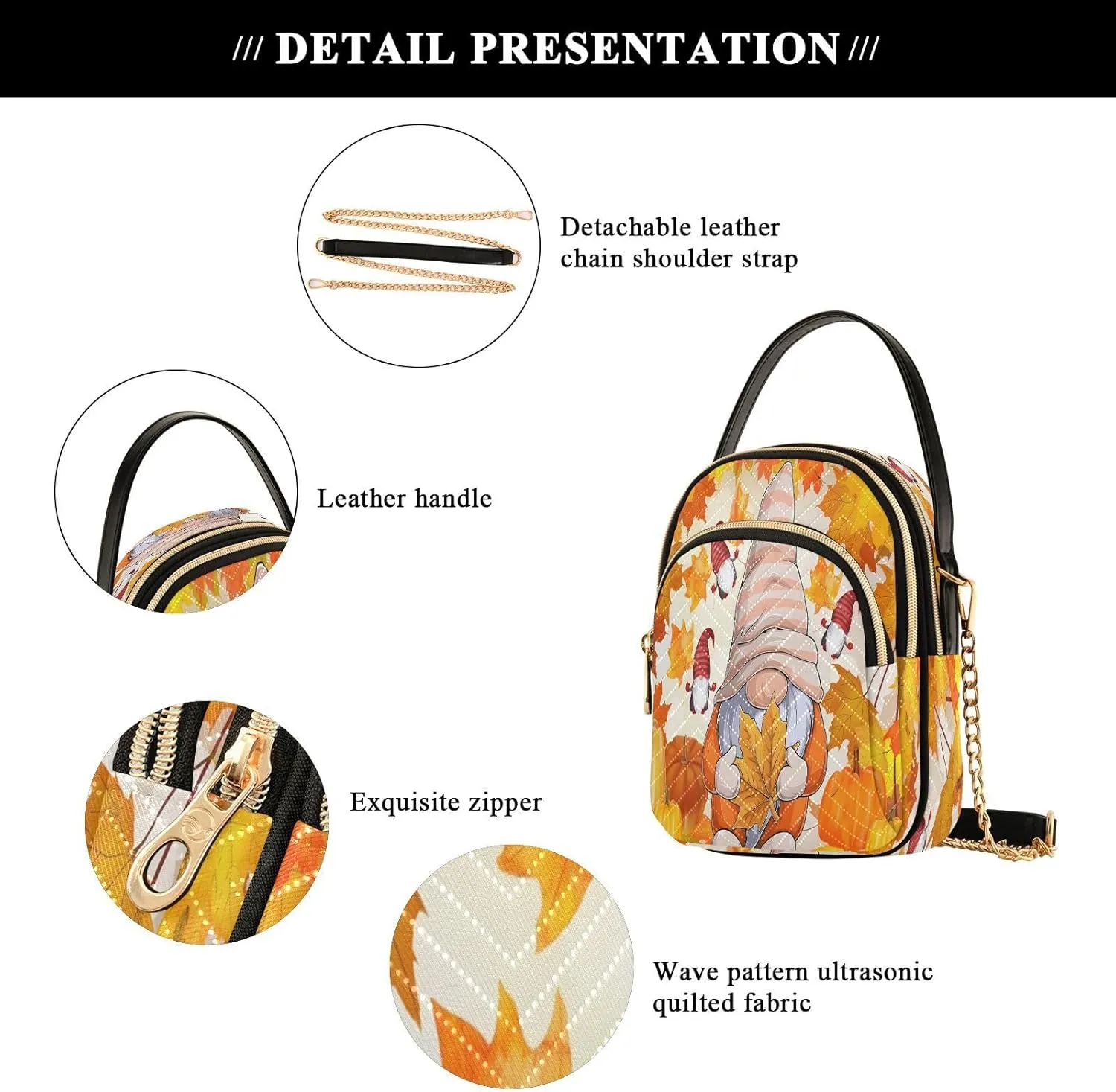 JSTEL Small Crossbody Bag for Women with Compartments,Long Strap Crossbody Purse Polyester Phone Purse Wallet