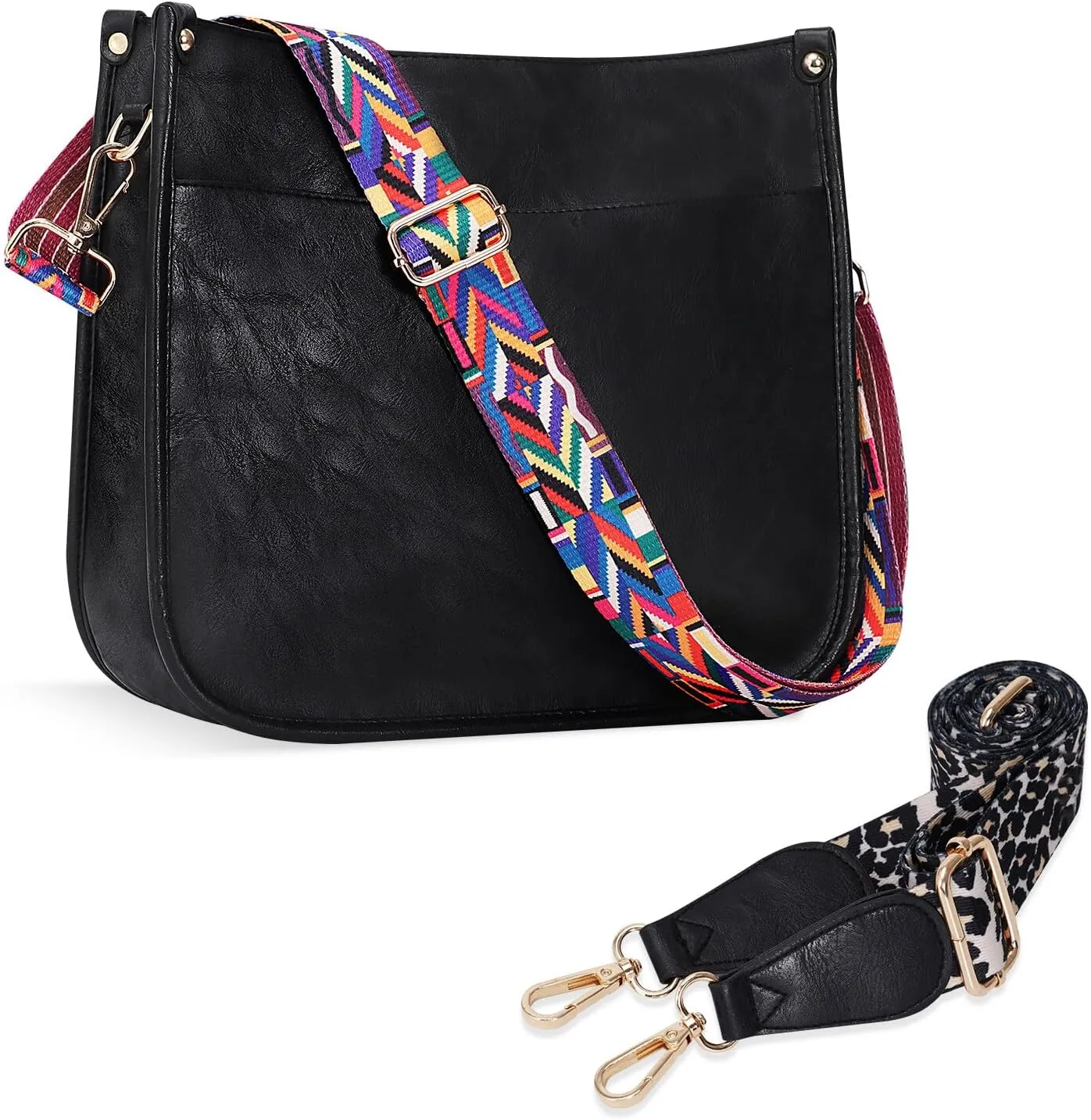 Kamo Crossbody Bags for Women Trendy Fashion Shoulder Bag Hobo Handbags Guitar Strap Purse with 2 Straps