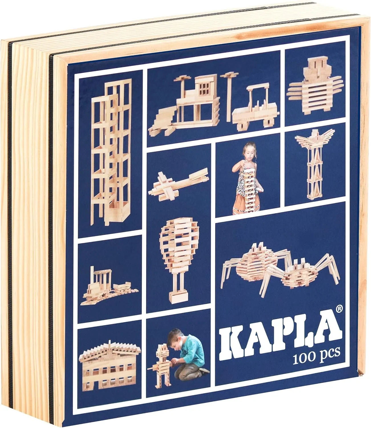 KAPLA Wooden Construction Set 100 Building Planks