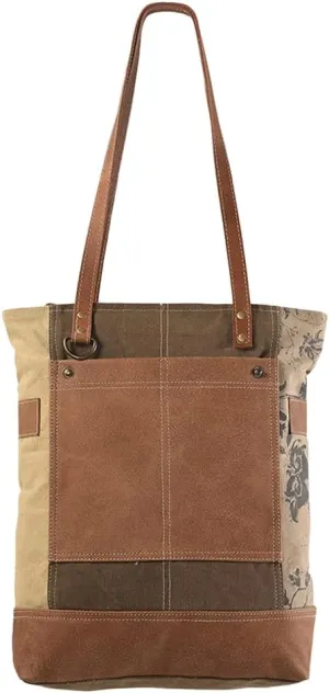 KB223 TOTE Upcycled Canvas Genuine Leather women bag western handbag purse