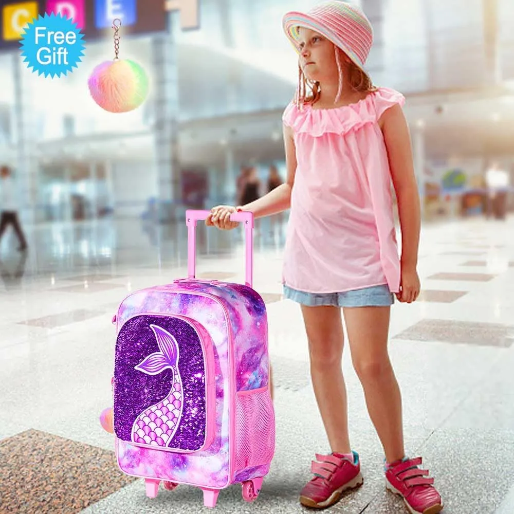 Kids Suitcase with Wheels for Girls and Boys, Rolling Carry on Luggage for Toddler Children