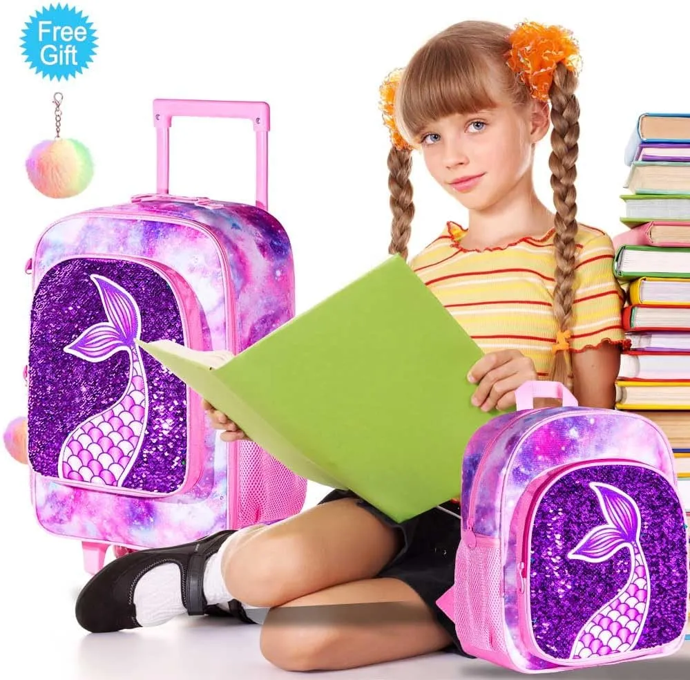 Kids Suitcase with Wheels for Girls and Boys, Rolling Carry on Luggage for Toddler Children