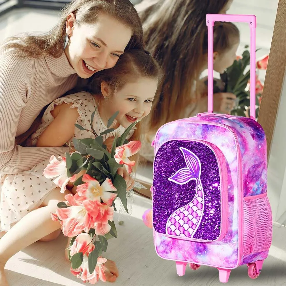 Kids Suitcase with Wheels for Girls and Boys, Rolling Carry on Luggage for Toddler Children