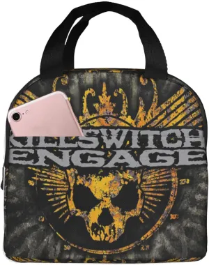 Killswitch Rock Band Engage Insulated Lunch Bag Reusable Lunch Tote Bag Lunch Container Meal Holder with Front Pocket Beautiful Handbag Lunch Zipper Cooler Bag for Traveling