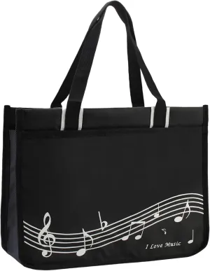 KingPoint Piano Key Music Note Handbag Music Theme Tote Bag Music Shoulder Bag Reusable Multipurpose Shopping Bag