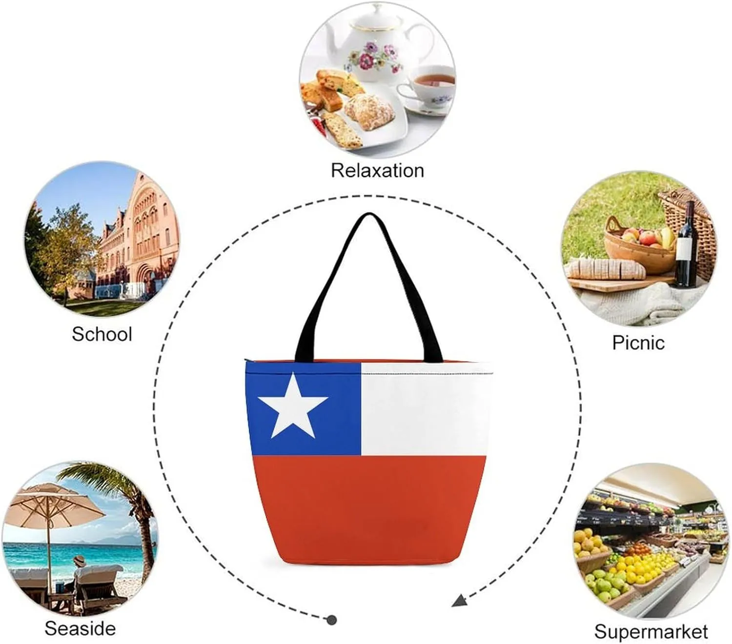 KiRYu Trendy British Antarctic Territory Flag Women's Large Shoulder Bag Perfect for Daily Errands and Shopping