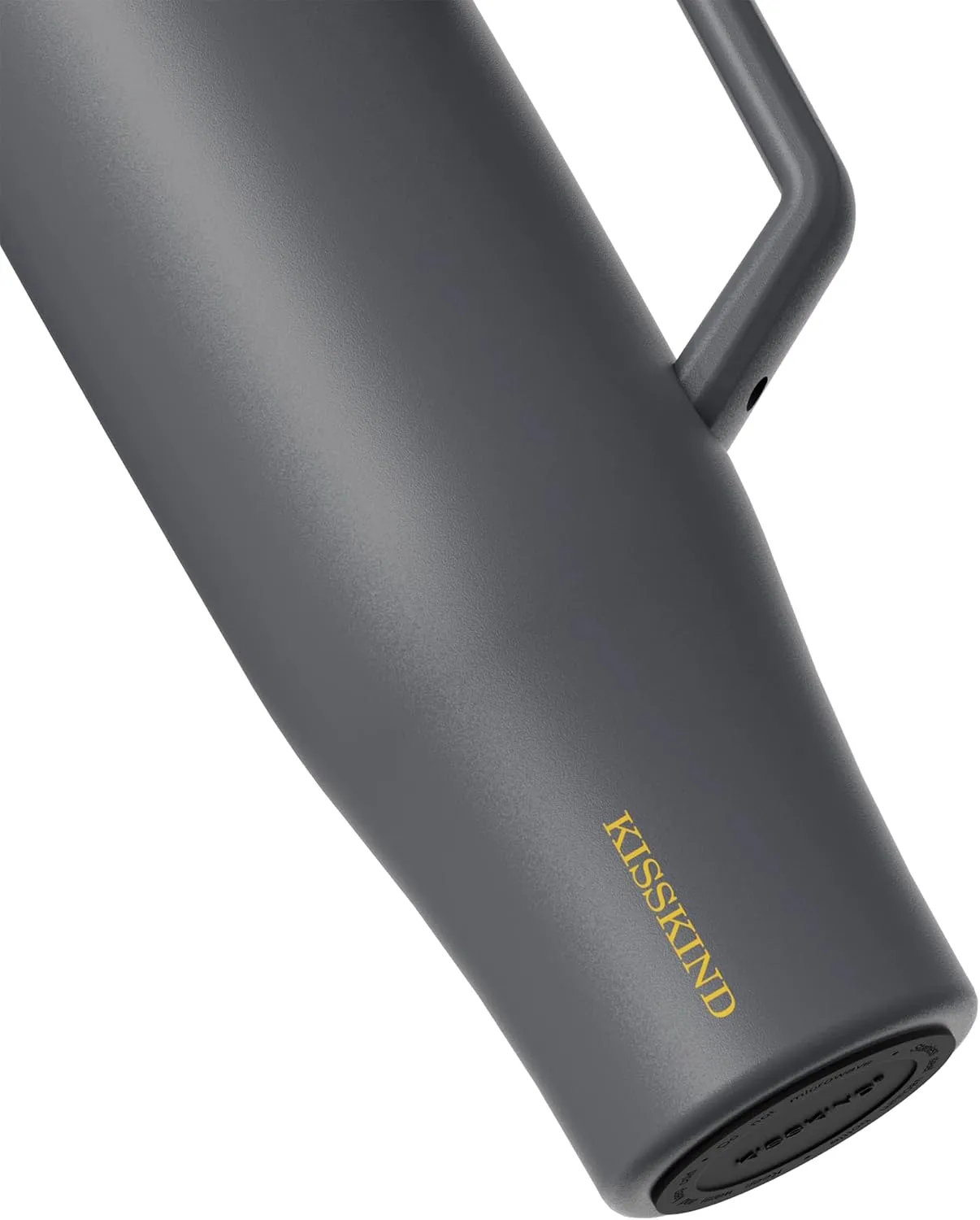 KISSKIND 40 oz Tumbler with Handle and Straw | 100% Leakproof Insulated Tumbler with Lid and Straw | Stainless Steel Water Bottle | Cup Holder Friendly Base | Gray