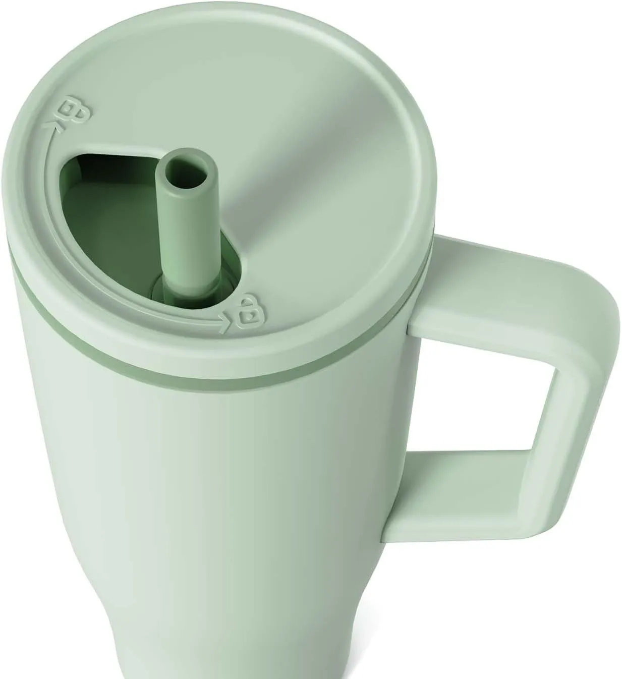 KISSKIND 40 oz Tumbler with Handle and Straw | 100% Leakproof Insulated Tumbler with Lid and Straw | Stainless Steel Water Bottle | Cup Holder Friendly Base | Green