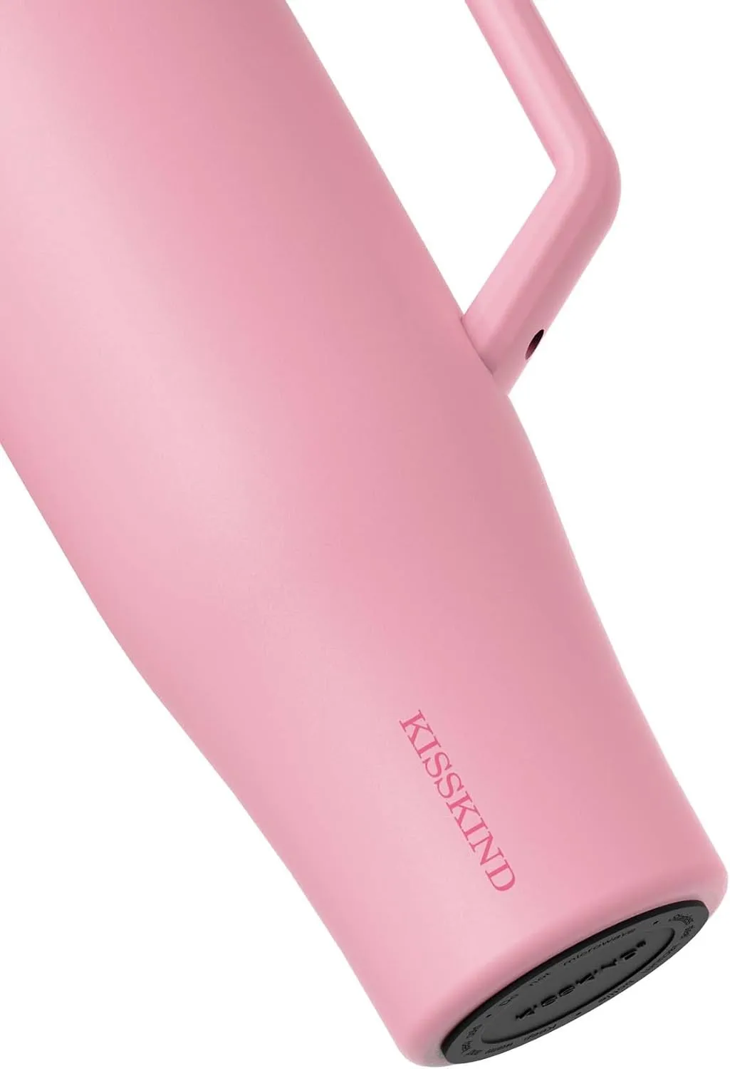 KISSKIND 40 oz Tumbler with Handle and Straw | 100% Leakproof Insulated Tumbler with Lid and Straw | Stainless Steel Water Bottle | Cup Holder Friendly Base | Pink