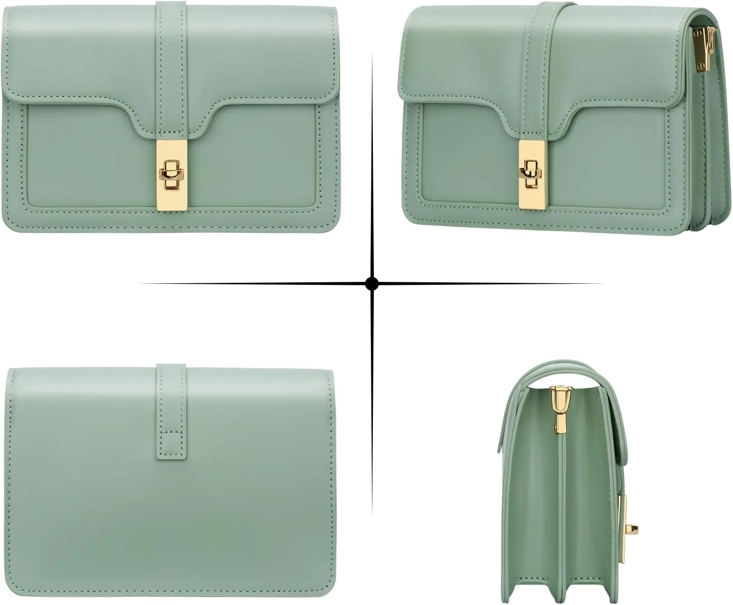 KKXIU Crossbody Bags for Women Trendy Vegan Leather Shoulder Purse with Adjustable Strap