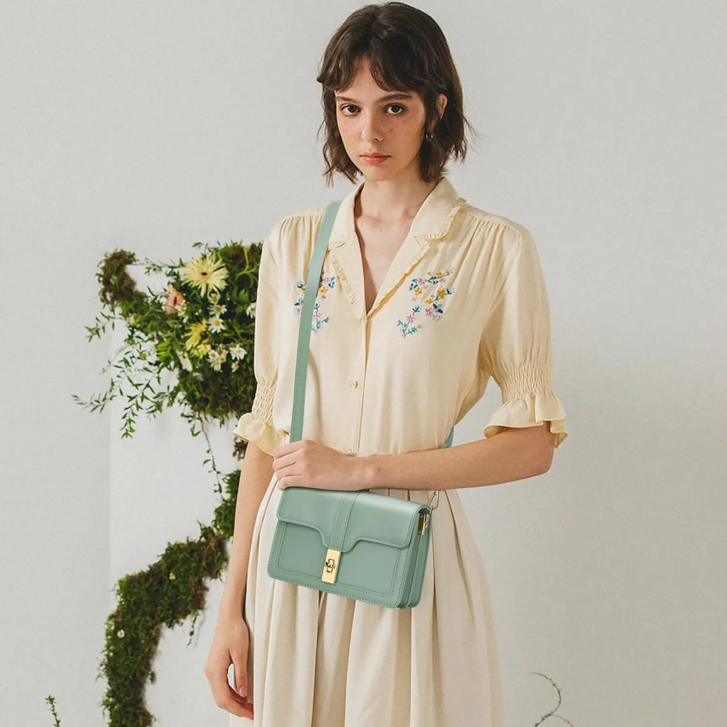 KKXIU Crossbody Bags for Women Trendy Vegan Leather Shoulder Purse with Adjustable Strap