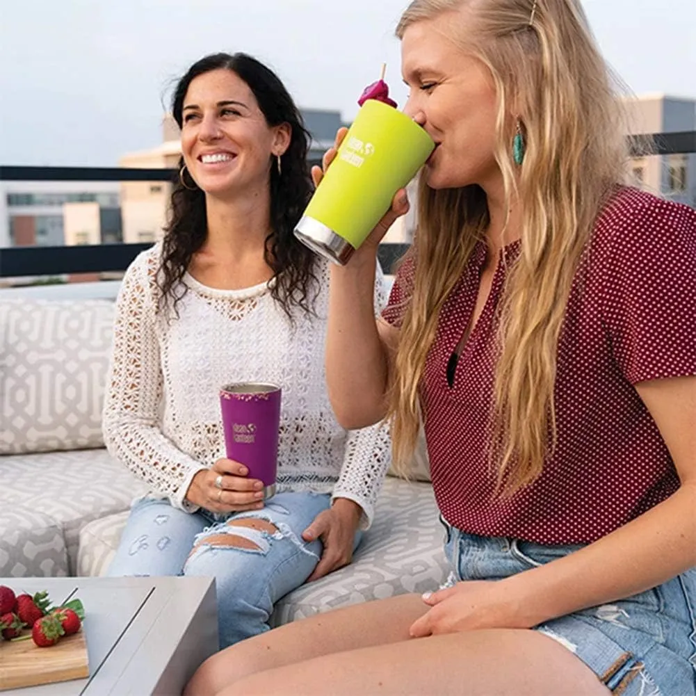 Klean Kanteen 19322079015016 Insulated Tumbler with Straw, Stainless Steel, 16 oz, 16.3 fl oz (473 ml)