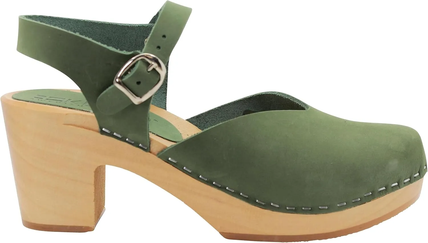 KLÄGN Swedish Wooden Mid-Heel Clogs