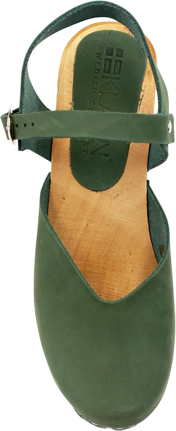 KLÄGN Swedish Wooden Mid-Heel Clogs