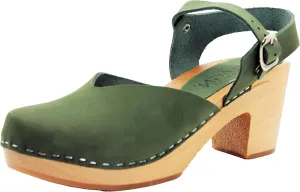 KLÄGN Swedish Wooden Mid-Heel Clogs