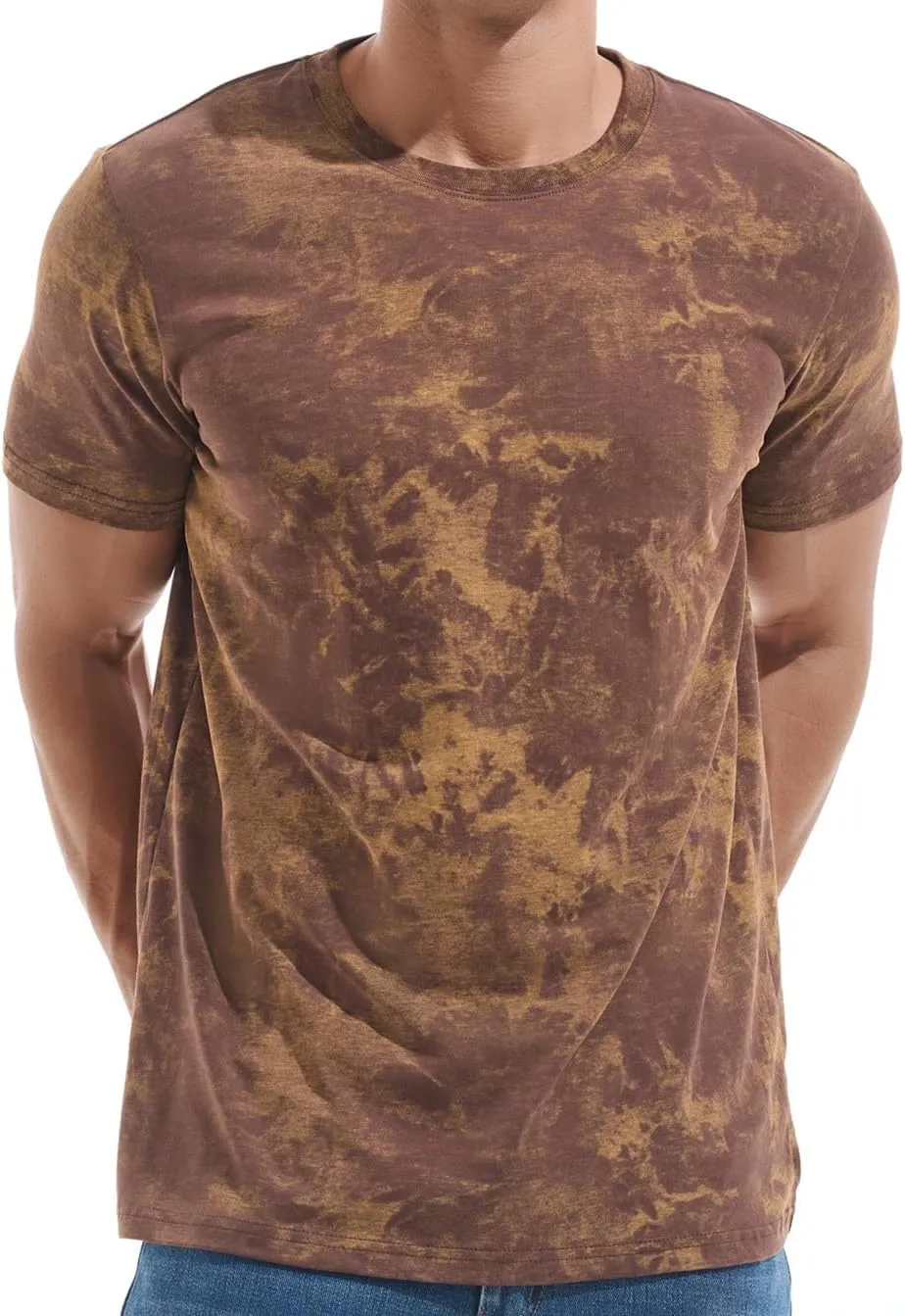 KLIEGOU Men's Crew Neck Hipster T Shirt - Casual Stylish Fitted Print Tees for Men