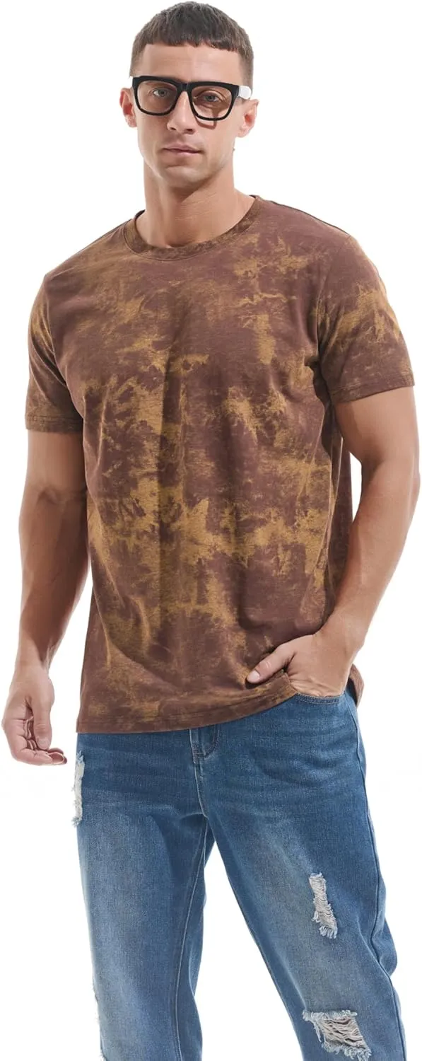 KLIEGOU Men's Crew Neck Hipster T Shirt - Casual Stylish Fitted Print Tees for Men