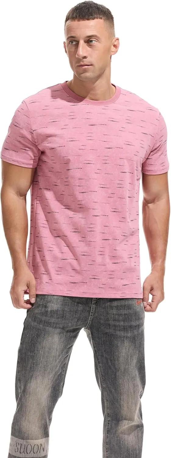 KLIEGOU Men's Crew Neck Hipster T Shirt - Casual Stylish Fitted Print Tees for Men