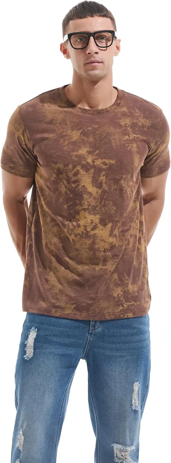 KLIEGOU Men's Crew Neck Hipster T Shirt - Casual Stylish Fitted Print Tees for Men