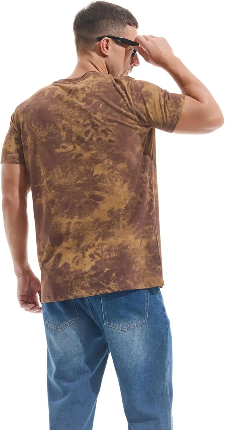 KLIEGOU Men's Crew Neck Hipster T Shirt - Casual Stylish Fitted Print Tees for Men