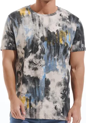 KLIEGOU Men's Crew Neck Hipster T Shirt - Casual Stylish Fitted Print Tees for Men