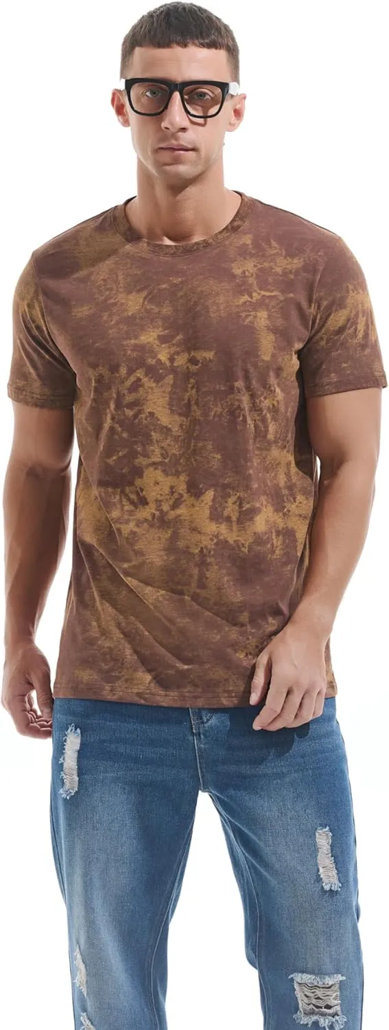 KLIEGOU Men's Crew Neck Hipster T Shirt - Casual Stylish Fitted Print Tees for Men
