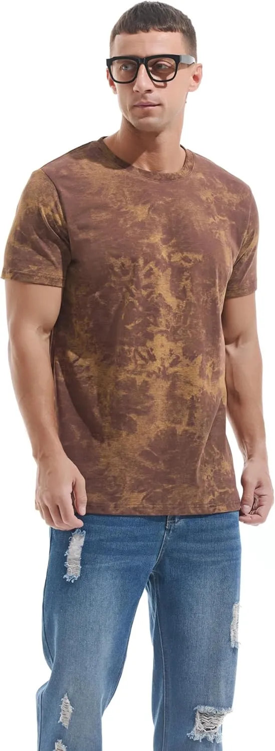 KLIEGOU Men's Crew Neck Hipster T Shirt - Casual Stylish Fitted Print Tees for Men