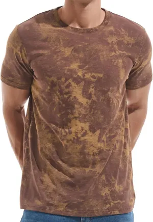 KLIEGOU Men's Crew Neck Hipster T Shirt - Casual Stylish Fitted Print Tees for Men