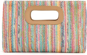 KUANG! Women's Clutch Handbags Top Handle Woven Straw Clutch Purse Shoulder Crossbody Bag Summer Raffia Bag