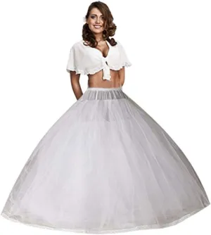 Kumeng Women's 8 Layers Tulle Ball Gowns Dresses Petticoats with No Rings (White)