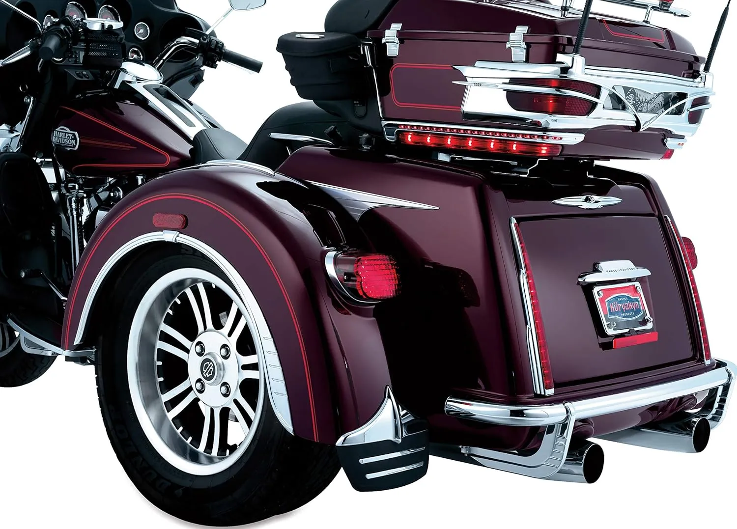 Kuryakyn 7214 Motorcycle Accent Accessory: Rear Fender Flares for 2009-19 Harley-Davidson Trike Motorcycles, Chrome, 1 Pair , black