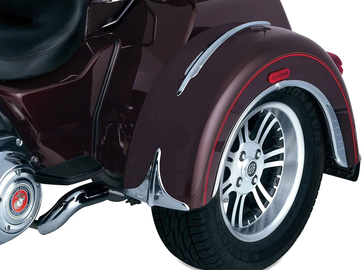 Kuryakyn 7214 Motorcycle Accent Accessory: Rear Fender Flares for 2009-19 Harley-Davidson Trike Motorcycles, Chrome, 1 Pair , black