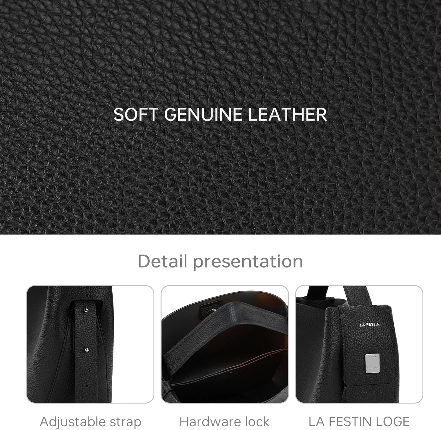 LA FESTIN Small Purse Genuine Leather Bags for Women: Shoulder Handbags Crossbody Bag