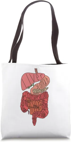 Labeled Digestive Tract Tote Bag