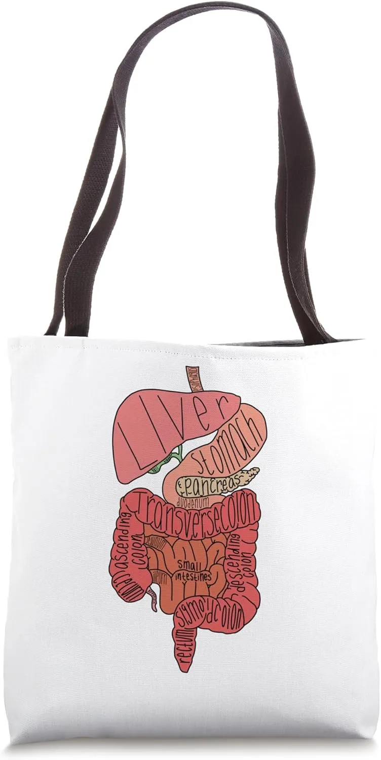 Labeled Digestive Tract Tote Bag