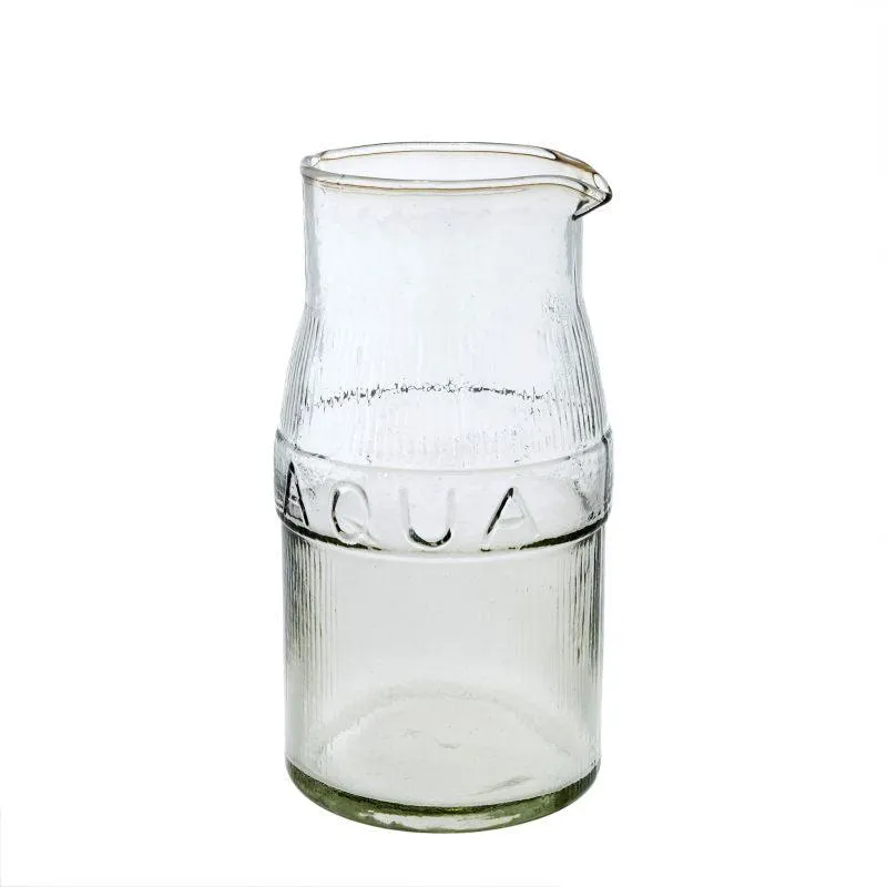 Labeled Pressed Glass Pitcher