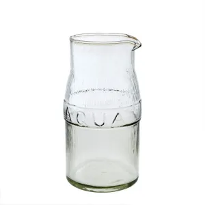 Labeled Pressed Glass Pitcher