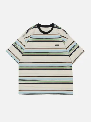 Labeled Stripes Tee