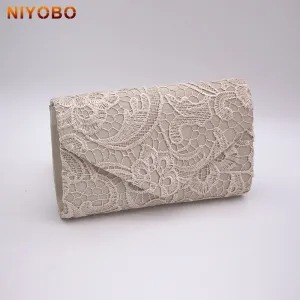 Lace Design Women Lace Dinner Wedding Bridal Party Hand Bag Fashion Clutch Evening Bag Purse Girl Shoulder Bag Evening Wallet