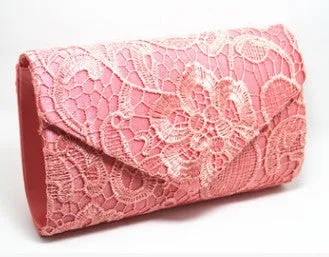 Lace Design Women Lace Dinner Wedding Bridal Party Hand Bag Fashion Clutch Evening Bag Purse Girl Shoulder Bag Evening Wallet