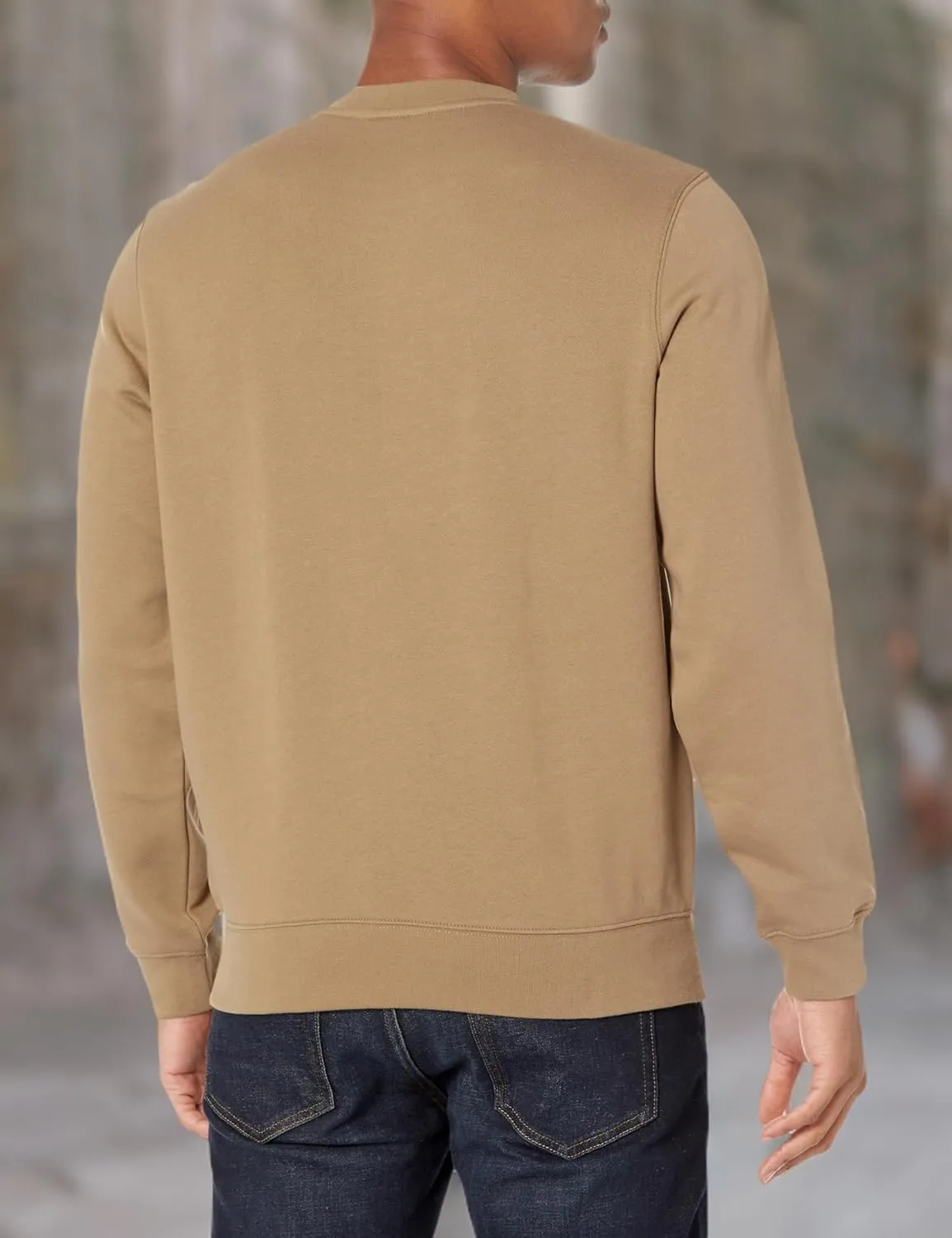 Lacoste Men's Classic Fit Logo Stripe Flannel Sweatshirt