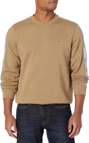 Lacoste Men's Classic Fit Logo Stripe Flannel Sweatshirt