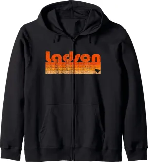 Ladson, SC Retro 80s Style Zip Hoodie