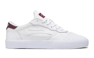 Lakai Cambridge Skate Shoes - White/Burgundy Leather