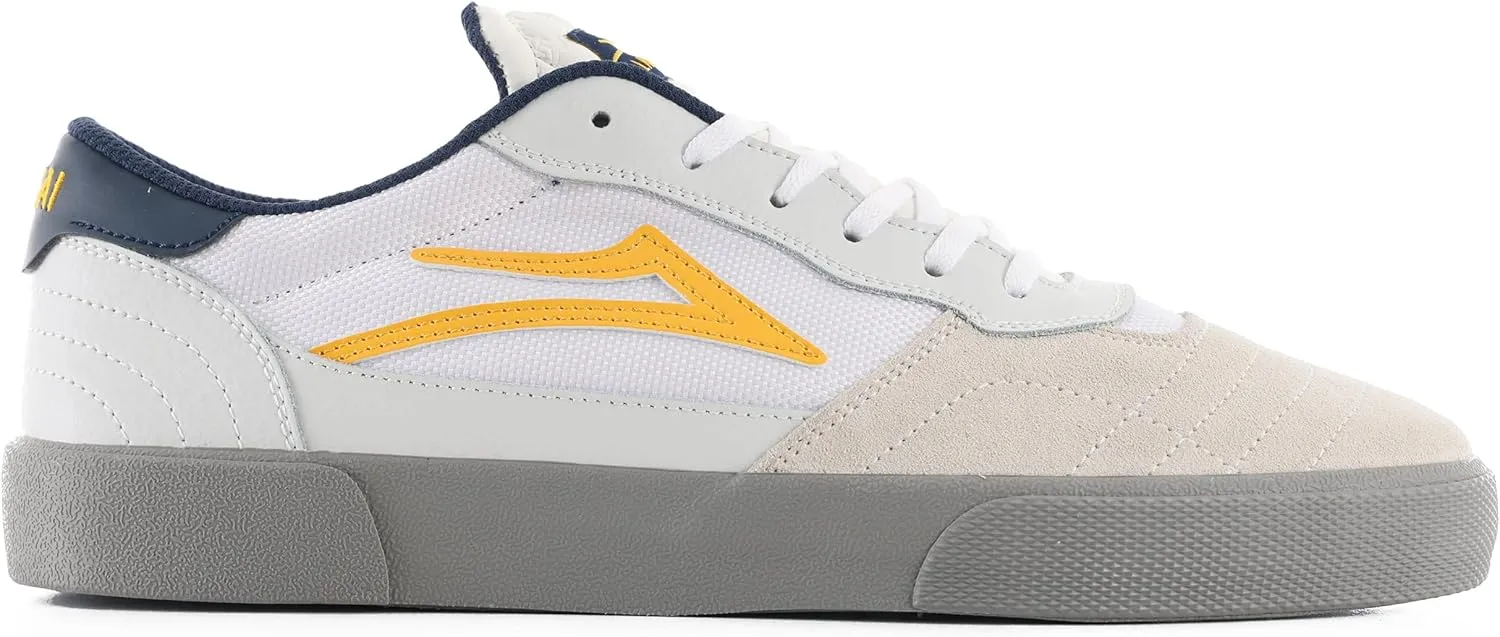 Lakai Men’s Cambridge Low-Top Skateboarding Shoe - White Leather, 9.5 US