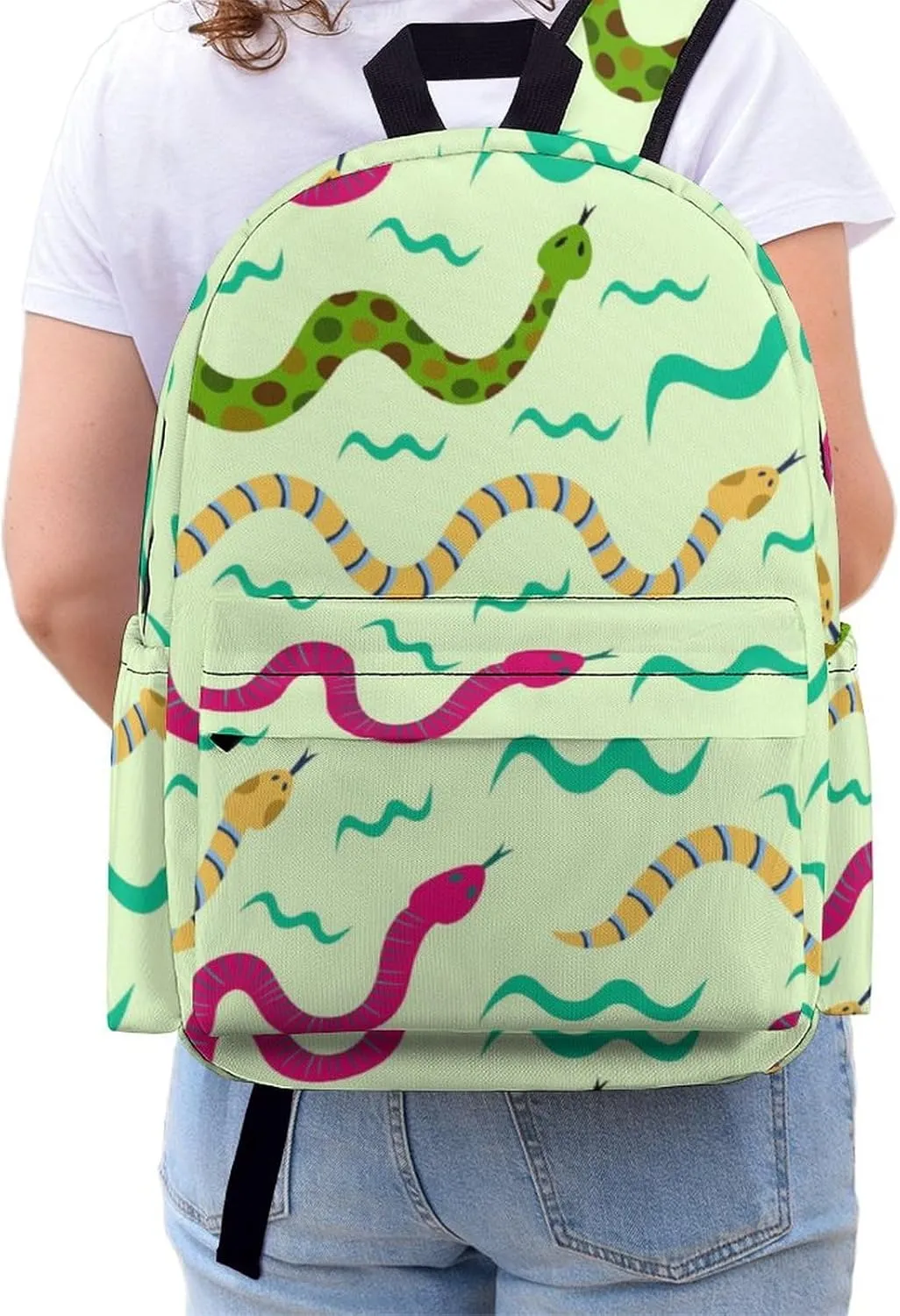 Laptop Backpack for Men Women Cartoon Summer Snake Travel Work Backpack with Compartment Large Capacity Daypack Business Work Bag